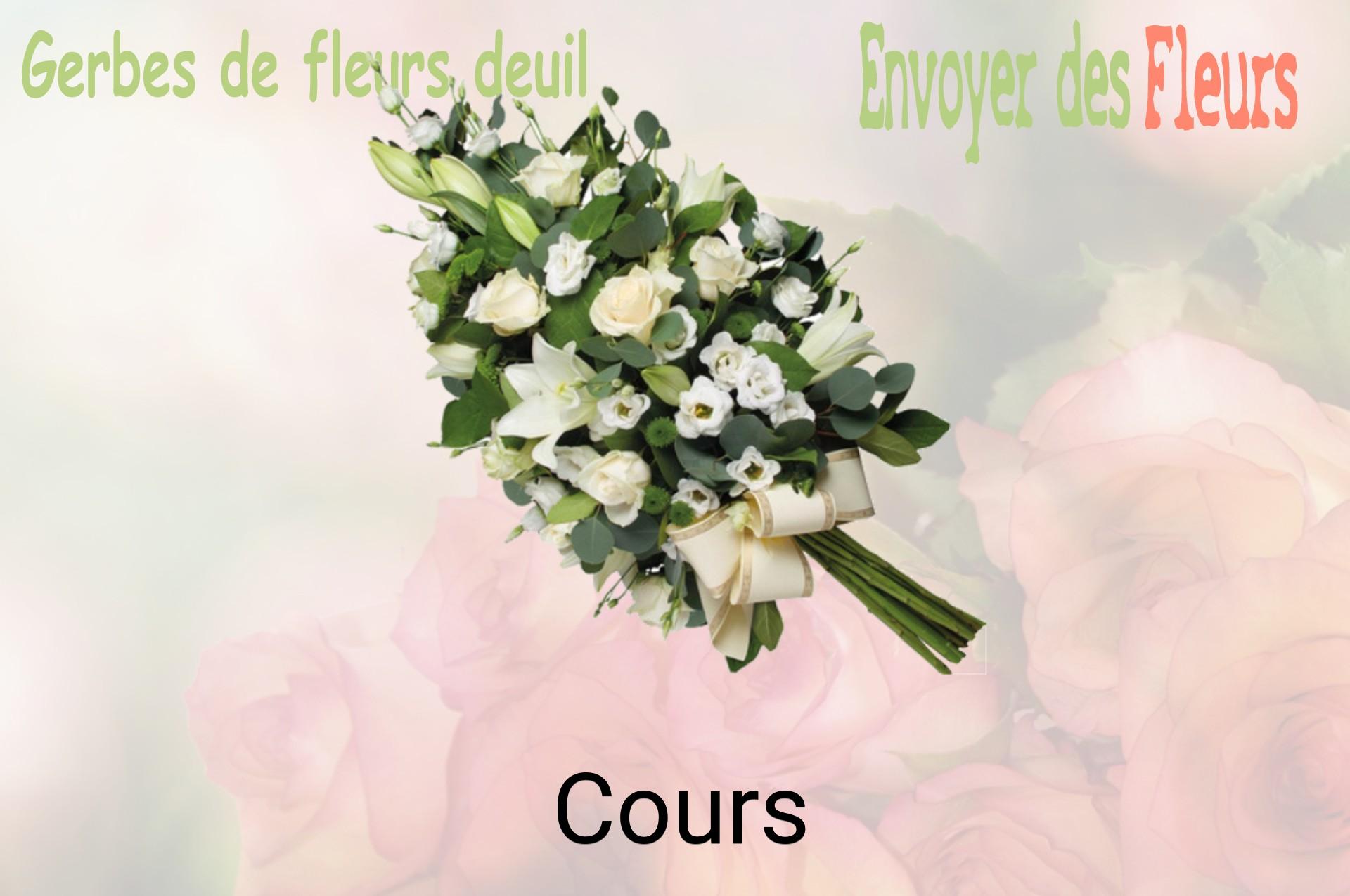 Gerbe de fleurs de deuil livrée à Cours